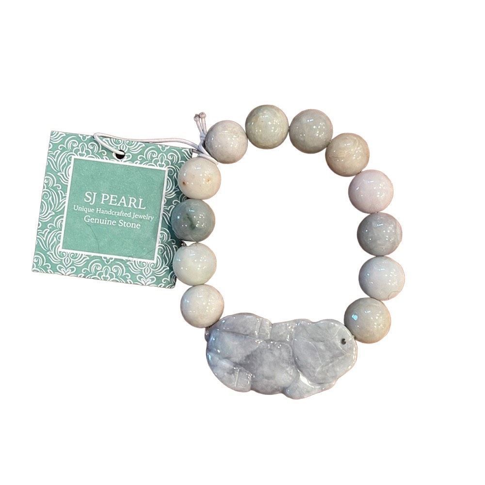 SJ PEARL NATURAL JADE DRAGON Bracelet.  Unique Handcrafted Jewelry NWT